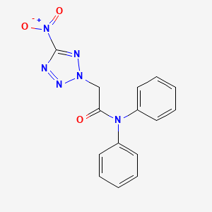 molecular formula C15H12N6O3 B5524399 2-(5-nitro-2H-tetrazol-2-yl)-N,N-diphenylacetamide 