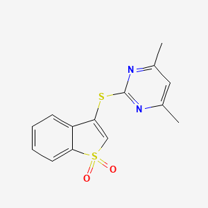 molecular formula C14H12N2O2S2 B5524422 2-[(1,1-dioxido-1-benzothien-3-yl)thio]-4,6-dimethylpyrimidine 