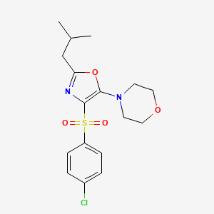 molecular formula C17H21ClN2O4S B5524423 4-{4-[(4-氯苯基)磺酰基]-2-异丁基-1,3-恶唑-5-基}吗啉 