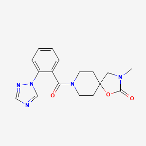 molecular formula C17H19N5O3 B5524479 3-甲基-8-[2-(1H-1,2,4-三唑-1-基)苯甲酰]-1-氧杂-3,8-二氮杂螺[4.5]癸环-2-酮 