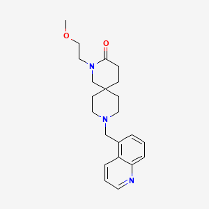 molecular formula C22H29N3O2 B5524486 2-(2-甲氧基乙基)-9-(喹啉-5-基甲基)-2,9-二氮杂螺[5.5]十一烷-3-酮 