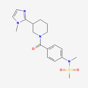 molecular formula C18H24N4O3S B5524527 N-甲基-N-(4-{[3-(1-甲基-1H-咪唑-2-基)-1-哌啶基]羰基}苯基)甲磺酰胺 