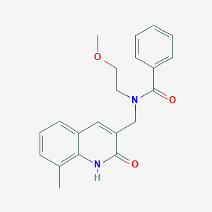 molecular formula C21H22N2O3 B5524537 N-[(2-hydroxy-8-methyl-3-quinolinyl)methyl]-N-(2-methoxyethyl)benzamide 