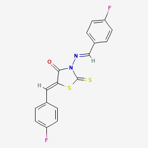 molecular formula C17H10F2N2OS2 B5524544 5-(4-fluorobenzylidene)-3-[(4-fluorobenzylidene)amino]-2-thioxo-1,3-thiazolidin-4-one 
