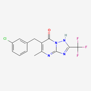 molecular formula C14H10ClF3N4O B5524572 6-(3-chlorobenzyl)-5-methyl-2-(trifluoromethyl)[1,2,4]triazolo[1,5-a]pyrimidin-7(4H)-one 