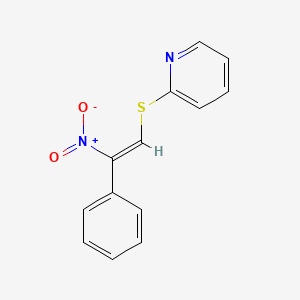 molecular formula C13H10N2O2S B5524582 2-[(2-硝基-2-苯基乙烯基)硫代]吡啶 