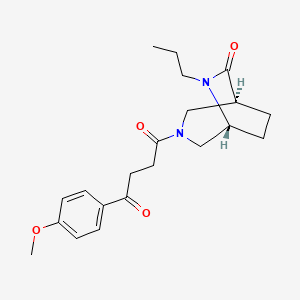 molecular formula C21H28N2O4 B5524586 (1S*,5R*)-3-[4-(4-甲氧基苯基)-4-氧代丁酰基]-6-丙基-3,6-二氮杂双环[3.2.2]壬烷-7-酮 
