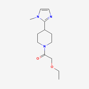 molecular formula C13H21N3O2 B5524593 1-(ethoxyacetyl)-4-(1-methyl-1H-imidazol-2-yl)piperidine 