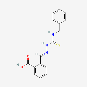 molecular formula C16H15N3O2S B5524599 2-{2-[(benzylamino)carbonothioyl]carbonohydrazonoyl}benzoic acid 