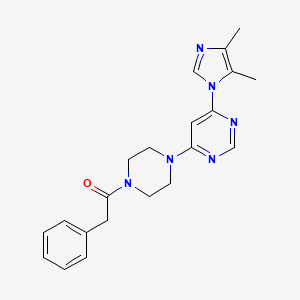 molecular formula C21H24N6O B5524628 4-(4,5-dimethyl-1H-imidazol-1-yl)-6-[4-(phenylacetyl)-1-piperazinyl]pyrimidine 