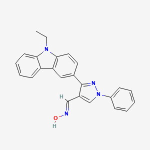 molecular formula C24H20N4O B5524649 3-(9-ethyl-9H-carbazol-3-yl)-1-phenyl-1H-pyrazole-4-carbaldehyde oxime 