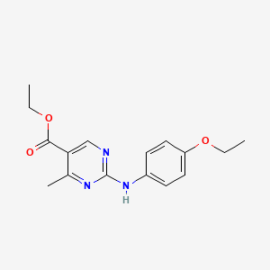 molecular formula C16H19N3O3 B5524657 ethyl 2-[(4-ethoxyphenyl)amino]-4-methyl-5-pyrimidinecarboxylate 