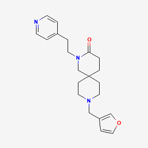 molecular formula C21H27N3O2 B5524693 9-(3-呋喃甲基)-2-(2-吡啶-4-乙基)-2,9-二氮杂螺[5.5]十一烷-3-酮 