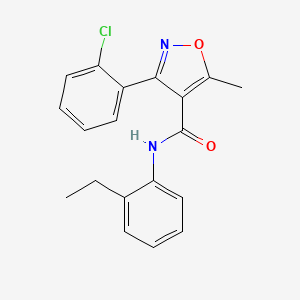 molecular formula C19H17ClN2O2 B5524698 3-(2-chlorophenyl)-N-(2-ethylphenyl)-5-methyl-4-isoxazolecarboxamide 