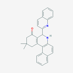 molecular formula C28H24N2O B5524699 2,2-dimethyl-5-(2-quinolinyl)-2,3,5,6-tetrahydrobenzo[a]phenanthridin-4(1H)-one 
