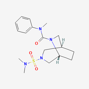 molecular formula C17H26N4O3S B5524705 (1R*,5R*)-3-[(dimethylamino)sulfonyl]-N-methyl-N-phenyl-3,6-diazabicyclo[3.2.2]nonane-6-carboxamide 