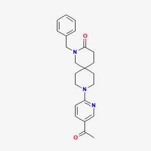 molecular formula C23H27N3O2 B5524713 9-(5-乙酰基吡啶-2-基)-2-苄基-2,9-二氮杂螺[5.5]十一烷-3-酮 