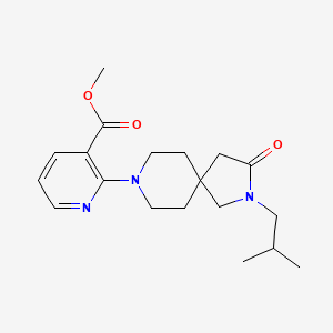 molecular formula C19H27N3O3 B5524719 methyl 2-(2-isobutyl-3-oxo-2,8-diazaspiro[4.5]dec-8-yl)nicotinate 