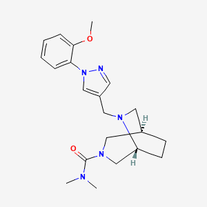 molecular formula C21H29N5O2 B5524733 (1R*,5R*)-6-{[1-(2-methoxyphenyl)-1H-pyrazol-4-yl]methyl}-N,N-dimethyl-3,6-diazabicyclo[3.2.2]nonane-3-carboxamide 