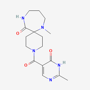 molecular formula C16H23N5O3 B5524735 3-[(4-hydroxy-2-methylpyrimidin-5-yl)carbonyl]-7-methyl-3,7,11-triazaspiro[5.6]dodecan-12-one 