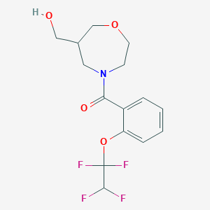 molecular formula C15H17F4NO4 B5524742 {4-[2-(1,1,2,2-tetrafluoroethoxy)benzoyl]-1,4-oxazepan-6-yl}methanol 
