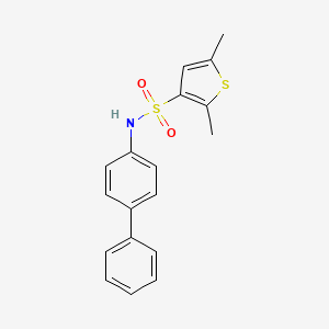 molecular formula C18H17NO2S2 B5524783 N-biphenyl-4-yl-2,5-dimethylthiophene-3-sulfonamide 