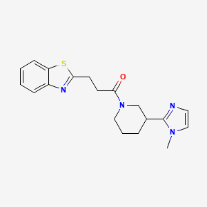 molecular formula C19H22N4OS B5524824 2-{3-[3-(1-methyl-1H-imidazol-2-yl)-1-piperidinyl]-3-oxopropyl}-1,3-benzothiazole 