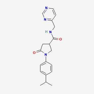 molecular formula C19H22N4O2 B5524834 1-(4-isopropylphenyl)-5-oxo-N-(4-pyrimidinylmethyl)-3-pyrrolidinecarboxamide 
