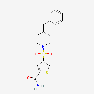 molecular formula C17H20N2O3S2 B5524898 4-[(4-苄基-1-哌啶基)磺酰基]-2-噻吩甲酰胺 
