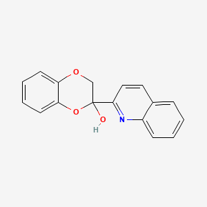 molecular formula C17H13NO3 B5524907 2-(2-quinolinyl)-2,3-dihydro-1,4-benzodioxin-2-ol 