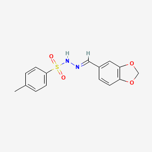 molecular formula C15H14N2O4S B5524915 N'-(1,3-benzodioxol-5-ylmethylene)-4-methylbenzenesulfonohydrazide 