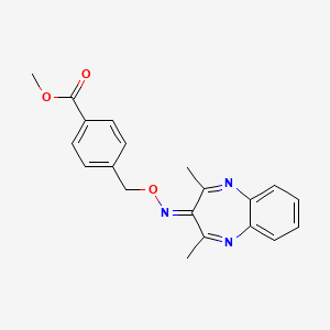 molecular formula C20H19N3O3 B5524928 methyl 4-({[(2,4-dimethyl-3H-1,5-benzodiazepin-3-ylidene)amino]oxy}methyl)benzoate 