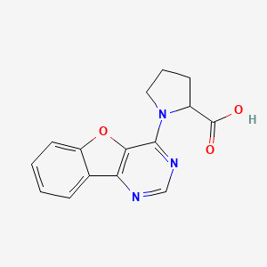 molecular formula C15H13N3O3 B5524935 1-[1]苯并呋并[3,2-d]嘧啶-4-基脯氨酸 