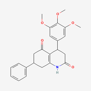 molecular formula C24H25NO5 B5524954 7-phenyl-4-(3,4,5-trimethoxyphenyl)-4,6,7,8-tetrahydro-2,5(1H,3H)-quinolinedione 