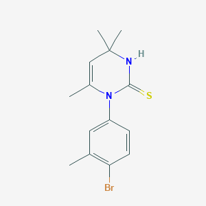 molecular formula C14H17BrN2S B5524966 1-(4-bromo-3-methylphenyl)-4,4,6-trimethyl-3,4-dihydro-2(1H)-pyrimidinethione 