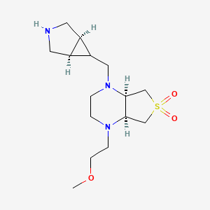 molecular formula C15H27N3O3S B5524990 (4aS*,7aR*)-1-[(1R*,5S*,6r)-3-azabicyclo[3.1.0]hex-6-ylmethyl]-4-(2-methoxyethyl)octahydrothieno[3,4-b]pyrazine 6,6-dioxide 