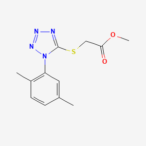 molecular formula C12H14N4O2S B5525011 methyl {[1-(2,5-dimethylphenyl)-1H-tetrazol-5-yl]thio}acetate 
