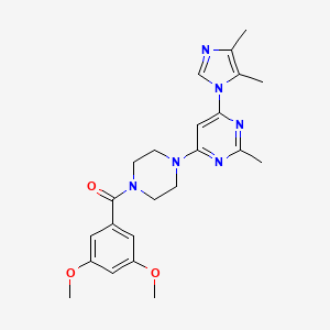 molecular formula C23H28N6O3 B5525027 4-[4-(3,5-二甲氧基苯甲酰)-1-哌嗪基]-6-(4,5-二甲基-1H-咪唑-1-基)-2-甲基嘧啶 