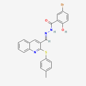 5-bromo-2-hydroxy-N'-({2-[(4-methylphenyl)thio]-3-quinolinyl}methylene)benzohydrazide