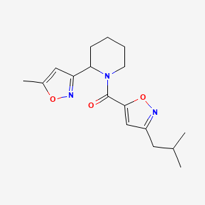 molecular formula C17H23N3O3 B5525040 1-[(3-isobutyl-5-isoxazolyl)carbonyl]-2-(5-methyl-3-isoxazolyl)piperidine 