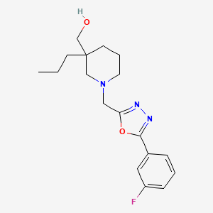 molecular formula C18H24FN3O2 B5525067 (1-{[5-(3-fluorophenyl)-1,3,4-oxadiazol-2-yl]methyl}-3-propylpiperidin-3-yl)methanol 