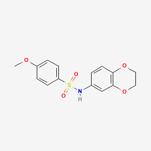 molecular formula C15H15NO5S B5525093 N-(2,3-二氢-1,4-苯并二恶烷-6-基)-4-甲氧基苯磺酰胺 