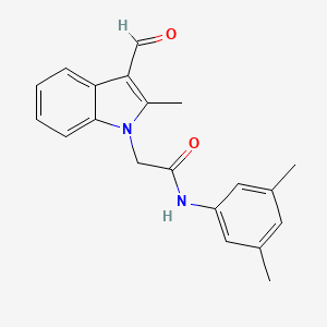 molecular formula C20H20N2O2 B5525098 N-(3,5-二甲苯基)-2-(3-甲酰-2-甲基-1H-吲哚-1-基)乙酰胺 CAS No. 309732-87-4