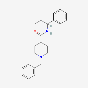 molecular formula C23H30N2O B5525100 1-benzyl-N-(2-methyl-1-phenylpropyl)-4-piperidinecarboxamide 