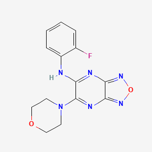 molecular formula C14H13FN6O2 B5525106 N-(2-fluorophenyl)-6-(4-morpholinyl)[1,2,5]oxadiazolo[3,4-b]pyrazin-5-amine 