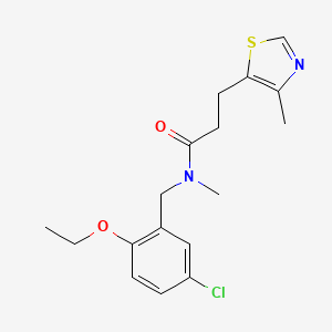 molecular formula C17H21ClN2O2S B5525150 N-(5-氯-2-乙氧基苄基)-N-甲基-3-(4-甲基-1,3-噻唑-5-基)丙酰胺 
