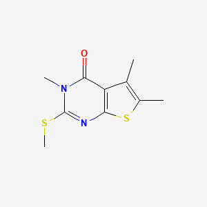 molecular formula C10H12N2OS2 B5525153 3,5,6-trimethyl-2-(methylthio)thieno[2,3-d]pyrimidin-4(3H)-one 