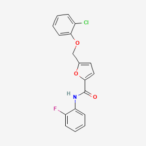 molecular formula C18H13ClFNO3 B5525175 5-[(2-chlorophenoxy)methyl]-N-(2-fluorophenyl)-2-furamide 