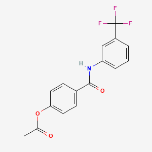 molecular formula C16H12F3NO3 B5525189 4-({[3-(trifluoromethyl)phenyl]amino}carbonyl)phenyl acetate 