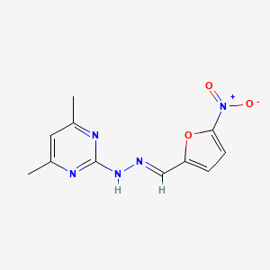 molecular formula C11H11N5O3 B5525201 5-硝基-2-糠醛（4,6-二甲基-2-嘧啶基）腙 